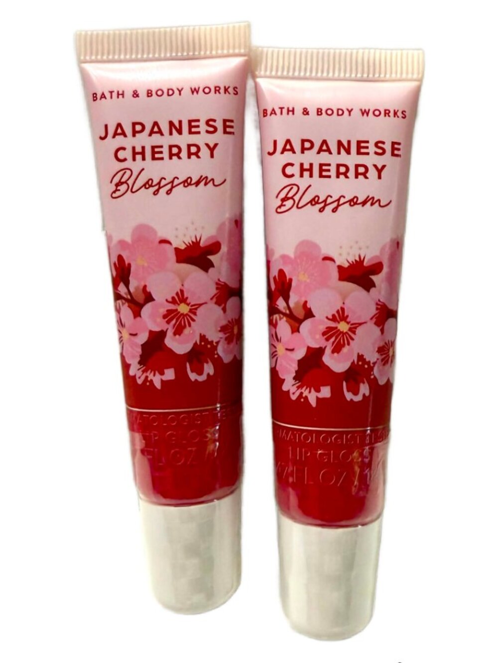 Bath & Body Works JAPANESE CHERRY BLOSSOM Lip Gloss 0.47 ml Each NEW, Lot of 2